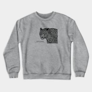 Amur Leopard with Common and Latin Names - endangered animal design Crewneck Sweatshirt